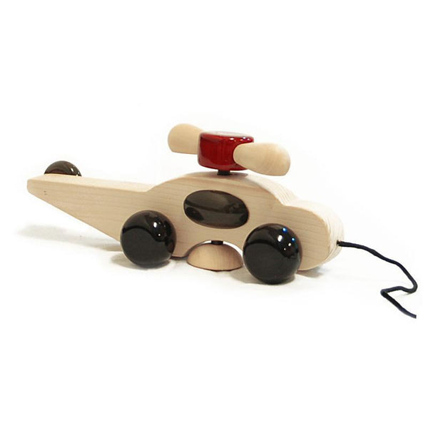 Spinno - Hand-Crafted Wooden Pull Toy with Rotating Fan