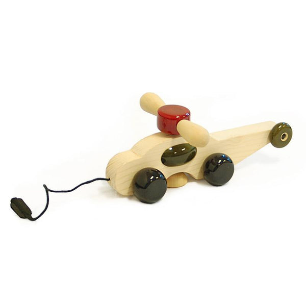 Spinno - Hand-Crafted Wooden Pull Toy with Rotating Fan