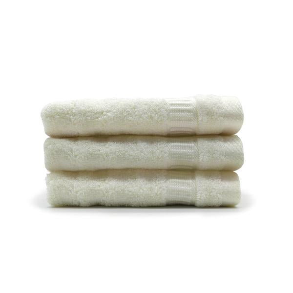 Ultra Soft, Absorbent, Anti-Microbial Bamboo Face/Sports Towel, Pack of 3 - Cream