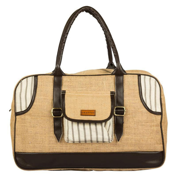 Streak Love Jute Duffel Bag Handmade by Women Artisans