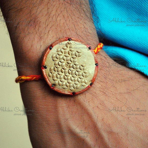 Plantable Clay and Seed Rakhi - Sugary Honeycomb