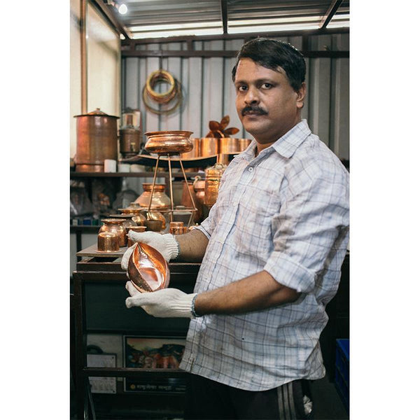 Copper Sunflower Tealight Holder Handcrafted by Traditional Artisans