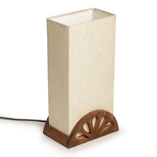 Sunrise Decorative Table Lamp in Sheesham Wood Created by Traditional Artisans