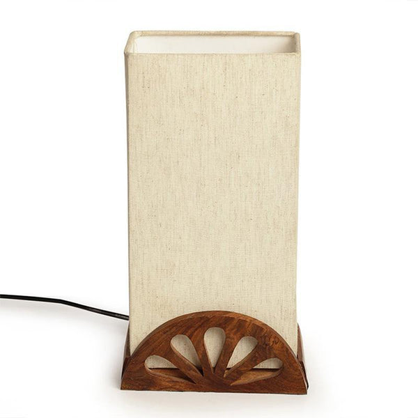 Sunrise Decorative Table Lamp in Sheesham Wood Created by Traditional Artisans