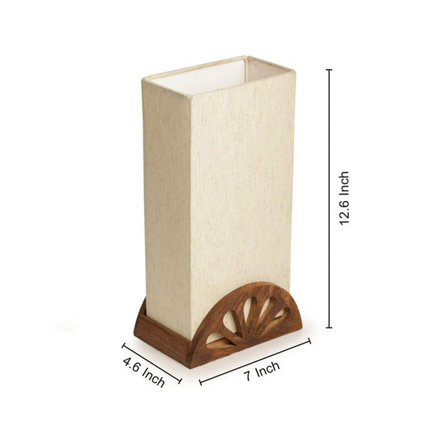 Sunrise Decorative Table Lamp in Sheesham Wood Created by Traditional Artisans