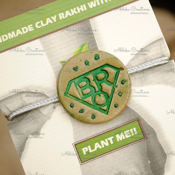 Plantable Clay and Seed Rakhi - Super Bro