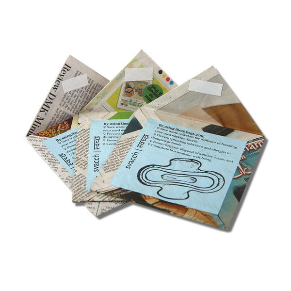 Svacch Sanitary Pad Disposal Bags made from Recycled Newspaper - Pack of 100
