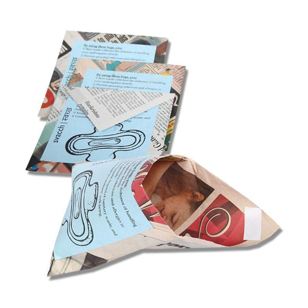 Svacch Sanitary Pad Disposal Bags made from Recycled Newspaper - Pack of 100