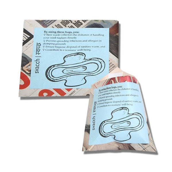 Svacch Sanitary Pad Disposal Bags made from Recycled Newspaper - Pack of 100