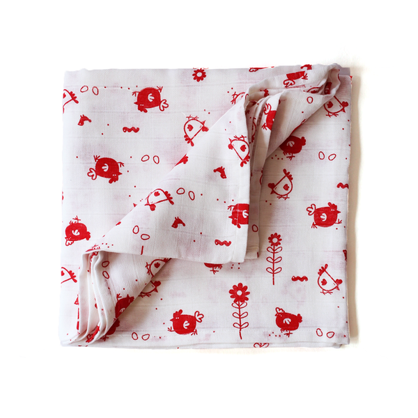Organic Muslin Swaddle (Hen)