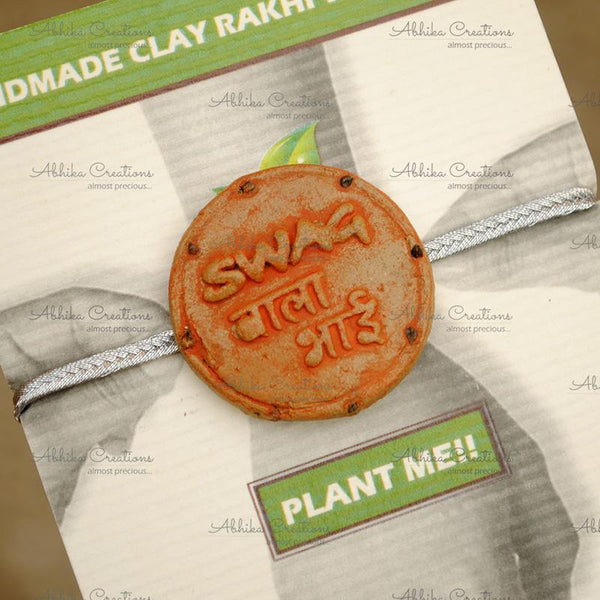 Plantable Clay and Seed Rakhi - Swag Wala Bhai