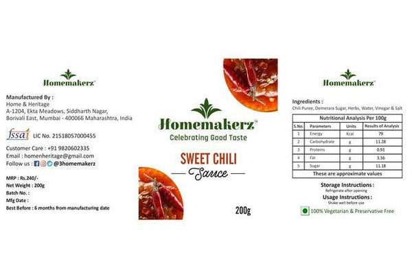 Natural, Preservative-Free Sweet Chili Sauce, 200g