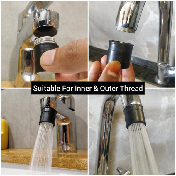 Water Saving Switch Aerator For Taps (ABS Body) - Black