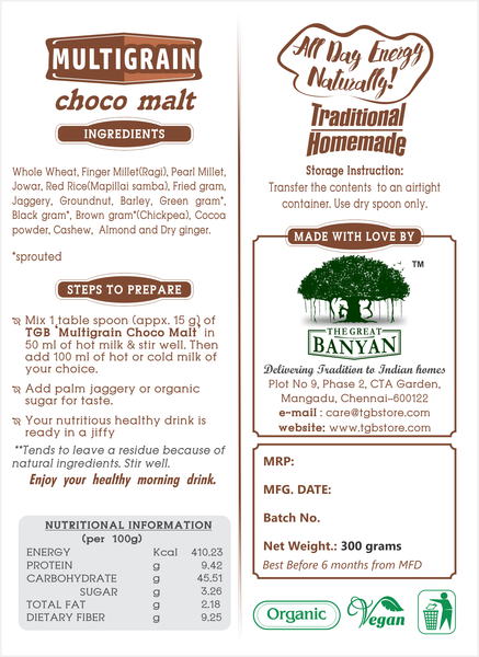 The Great Banyan Organic Multigrain Choco Malt
