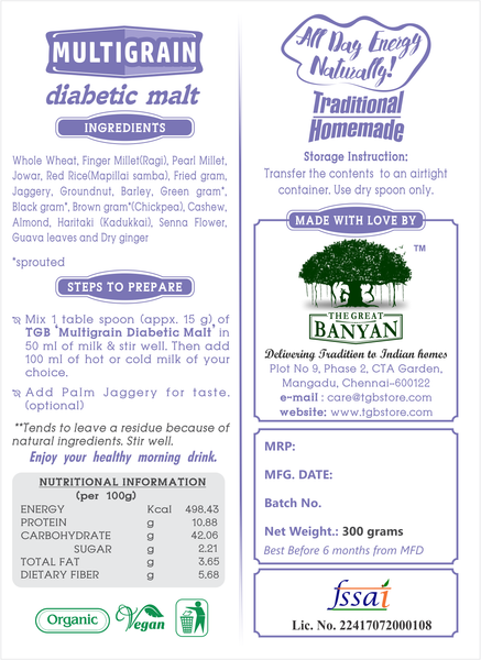 The Great Banyan Organic Multigrain Diabetic Malt