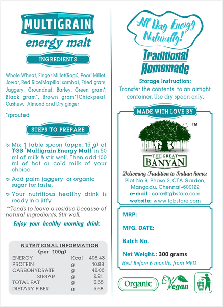 The Great Banyan Organic Multigrain Energy Malt