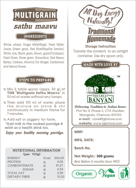 The Great Banyan Organic Multigrain Sathumaavu