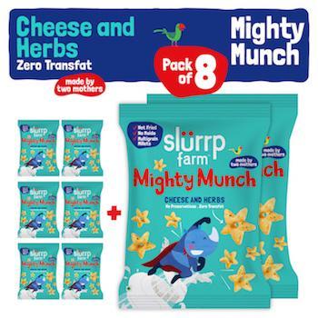 Tasty Mighty Munch - Cheese and Herbs - Healthy Snack for Kids (Pack of 8) - 200g