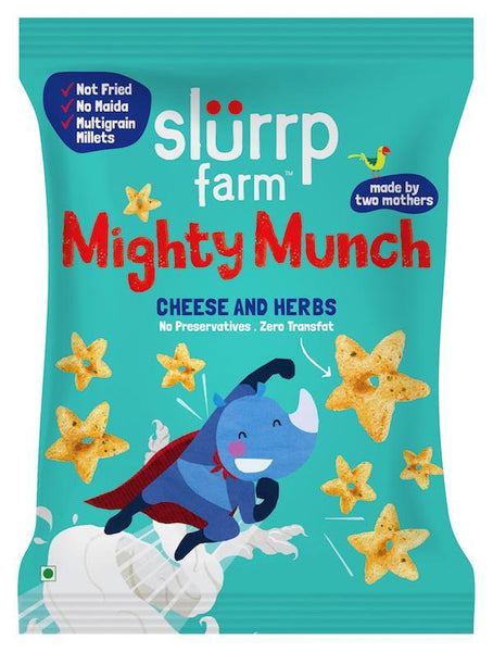 Tasty Mighty Munch - Cheese and Herbs - Healthy Snack for Kids (Pack of 8) - 200g