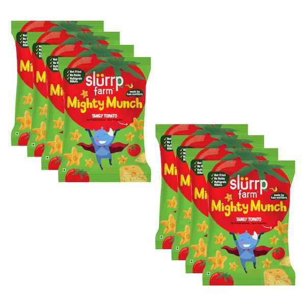 Tasty Mighty Munch - Tangy Tomato - Healthy Snack for Kids (Pack of 8) - 200g
