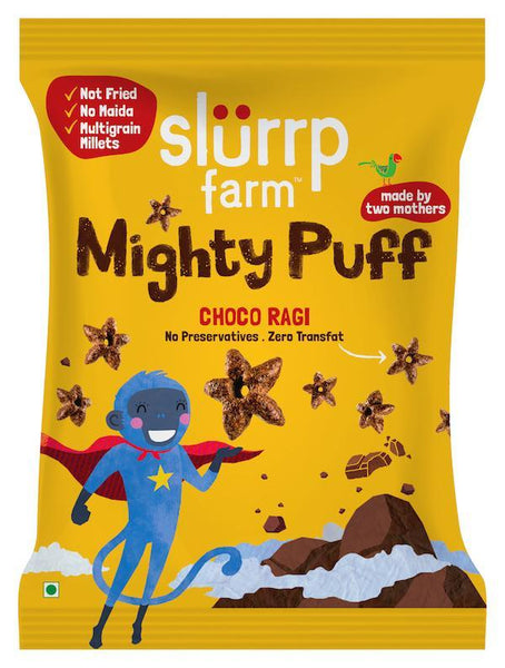 Tasty Mighty Puff - Choco Ragi - Healthy Snack for Kids (Pack of 8) - 200g