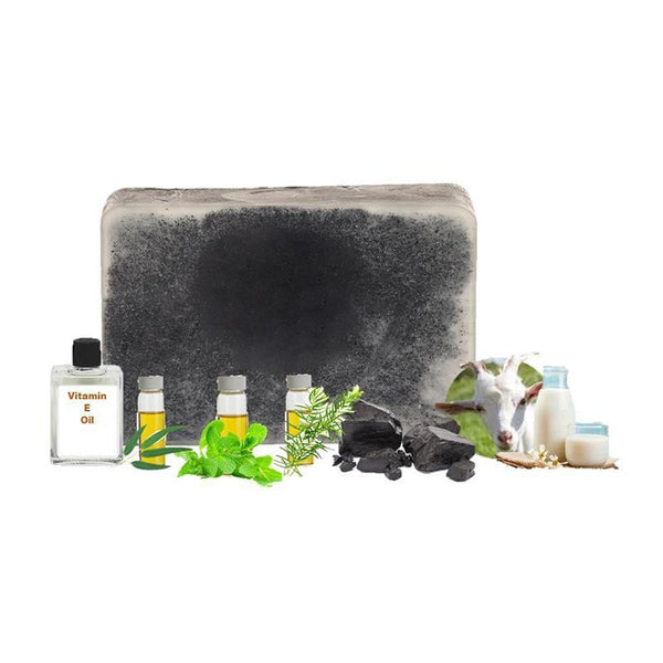 Teatree, Mint, Eucalyptus and Activated Charcoal Antiseptic Soap with Goat Milk and Essential Oils, 125g
