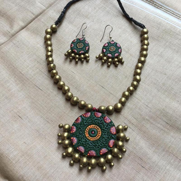 Terracotta Jewellery Set Handmade by Women Artisans - Round Design
