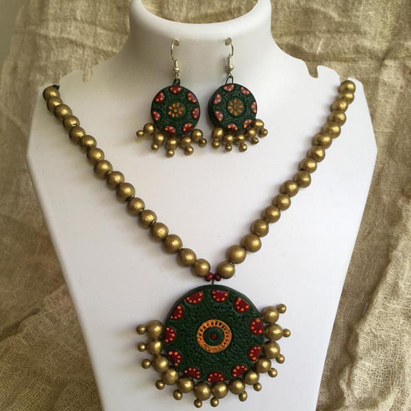 Terracotta Jewellery Set Handmade by Women Artisans - Round Design