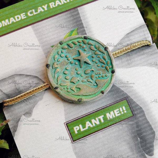 Plantable Clay and Seed Rakhi - Effortless Water