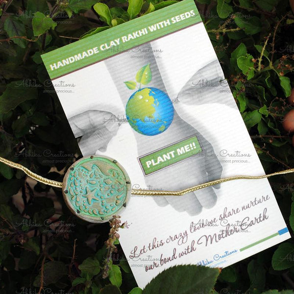 Plantable Clay and Seed Rakhi - Effortless Water
