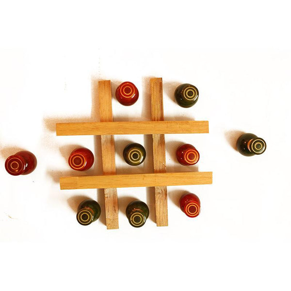 Wooden Tic Tac Toe Handcrafted by Traditional Artisans