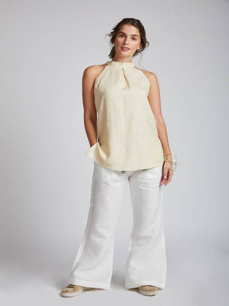 Women's Natural Hemp Halter Top - Beige