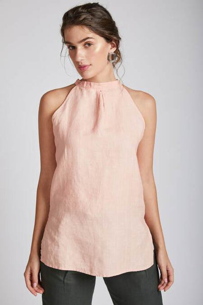 Women's Natural Hemp Halter Top - Peach