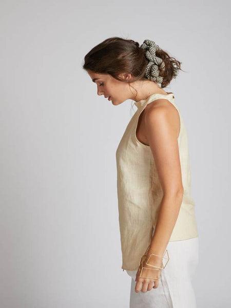 Women's Natural Hemp Halter Top - Beige