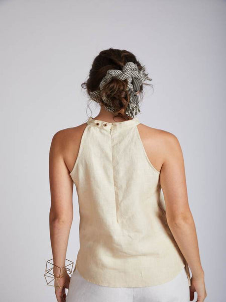 Women's Natural Hemp Halter Top - Beige