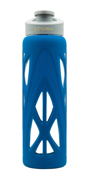 Borosilicate Glass Water Bottle (750 ml) with Protective Silicone Sleeve & Leak-Proof Flip Cap