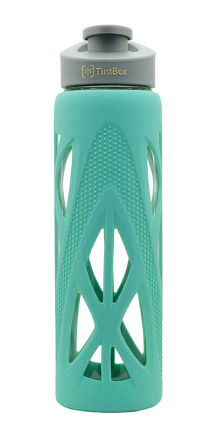 Borosilicate Glass Water Bottle (750 ml) with Protective Silicone Sleeve & Leak-Proof Flip Cap