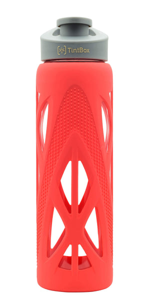 Borosilicate Glass Water Bottle (750 ml) with Protective Silicone Sleeve & Leak-Proof Flip Cap