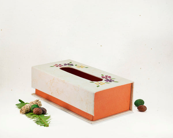 Floral Tissue Box Handmade by Women Artisans
