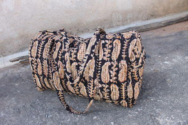 Black Kalamkari Cotton Bag Created by Women Artisans