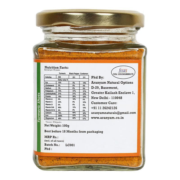 Turmeric Latte Mix with Black Pepper and Cardamom, 100g