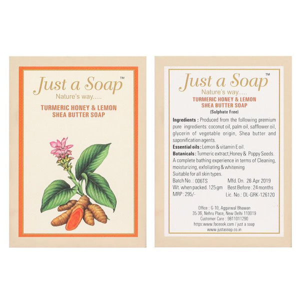 Turmeric, Honey And Lemon Shea Butter Soap with Essential Oils, 125g