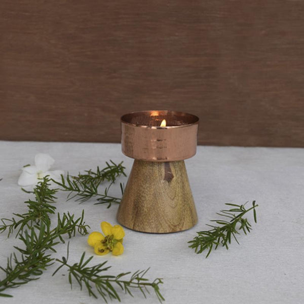 Copper Twilight Tealight Holder Handcrafted by Traditional Artisans