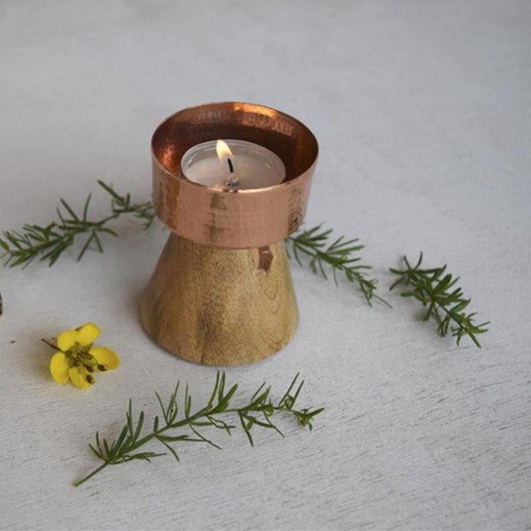 Copper Twilight Tealight Holder Handcrafted by Traditional Artisans