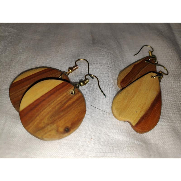 Udayagiri Wooden Handcrafted Earrings (Set of 2 )