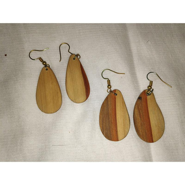 Udayagiri Wooden Handcrafted Designer Earrings (Set of 2 )