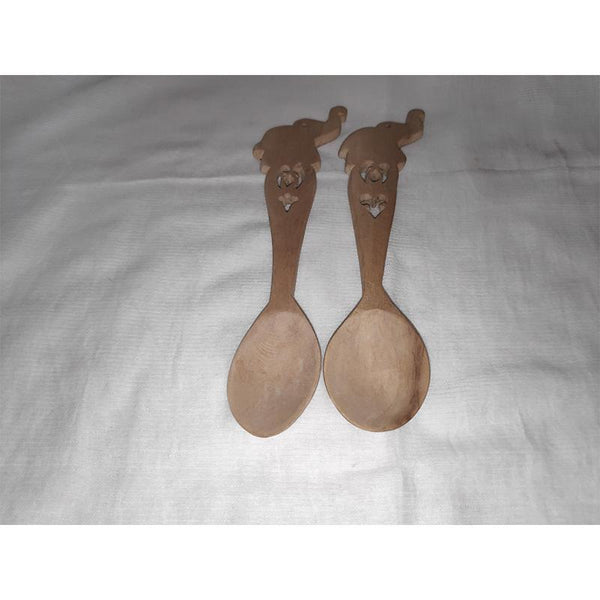 Udayagiri Handcrafted Wooden Elephant Spoons (Set of 2)