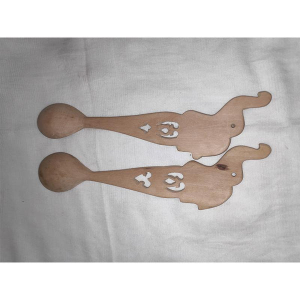 Udayagiri Handcrafted Wooden Elephant Spoons (Set of 2)