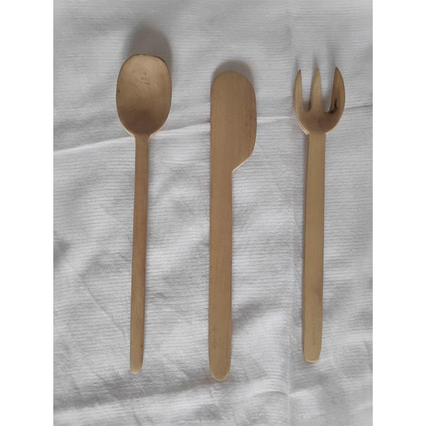 Udayagiri Handcrafted Wooden Essentials Cutlery Set (Set of 3)