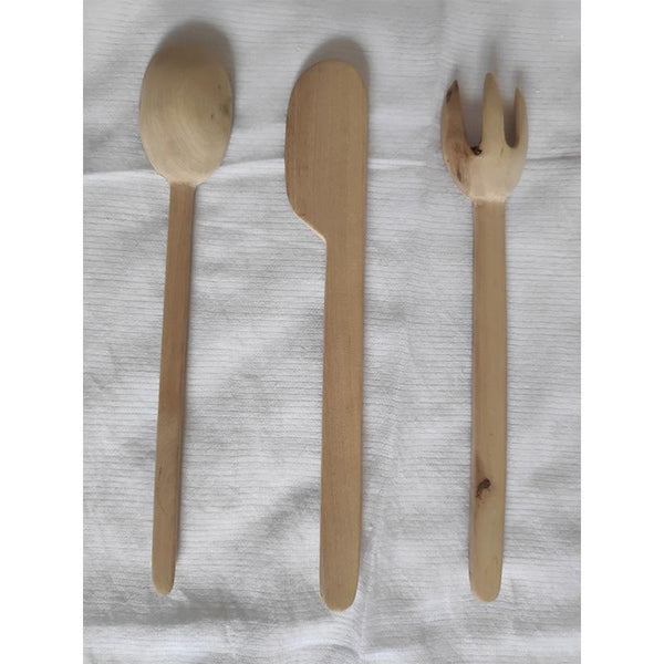 Udayagiri Handcrafted Wooden Essentials Cutlery Set (Set of 3)